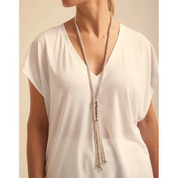 Uno de 50 Jellyfish Silver Long Tassel Necklace - Picture 7 of 11